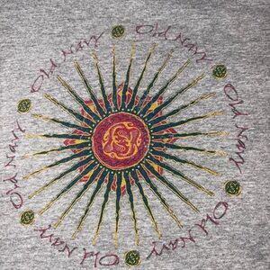 vtg 90s old navy 90% cotton boho sunburst graphic tee, sz sm, can fit md